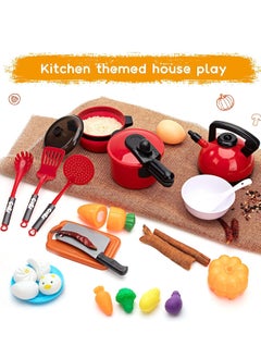 MLADEN 73pcs Kid Play Food Kitchen Set Accessories Toy Fake Food Cooking Toys Play Food Sets for Kids Kitchen Toddler Kitchen Playset Cooking Toys Kitchen Sets for Kids Ages 4-8  - Image 4
