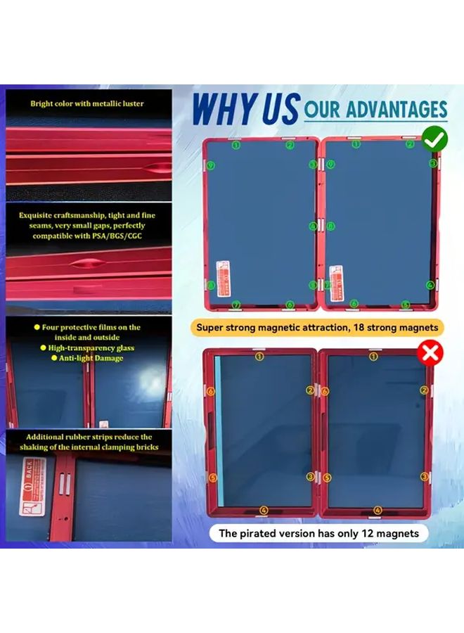 حافظة حماية مغناطيسية متوافقة مع BGS الأزرق الأرجواني PSA، مقاومة للخدش، زجاج UV، إطار من الألومنيوم - Image 4