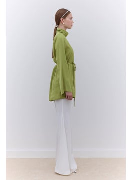 Manuka Satin Wide Sleeve Tunic Green  - Image 2