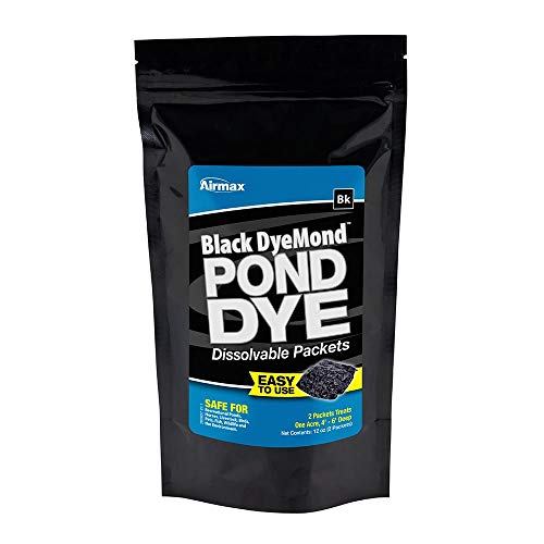 Airmax Pond Dye Packets Black DyeMond Colorant for Large Pond & Lake, Beneficial UV Blocking Color Concentrate, Maintain Clean & Clear Water, Fish, Bird & Animal Safe, 2 Soluble Packets - Image 1
