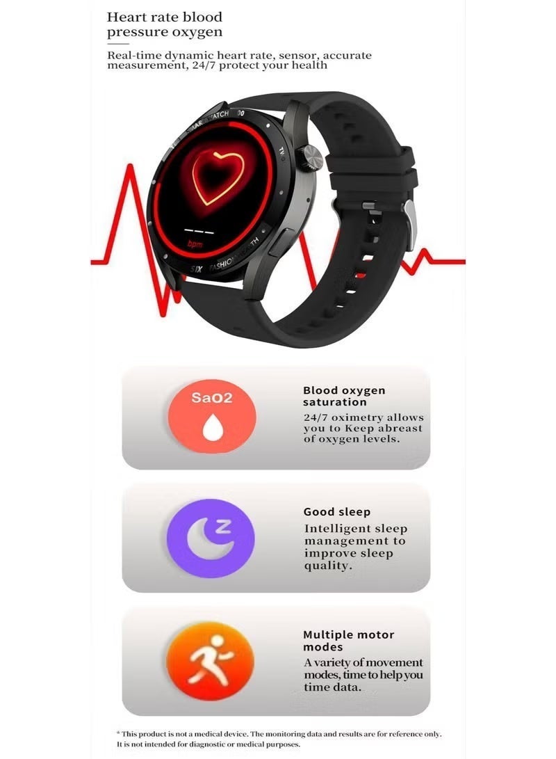 W&O Smartwatch X1 pro max new model for men is a multifunctional sports watch with AMOLED screen, heart rate monitor and exercise monitor, with three straps (watch black) - Image 5