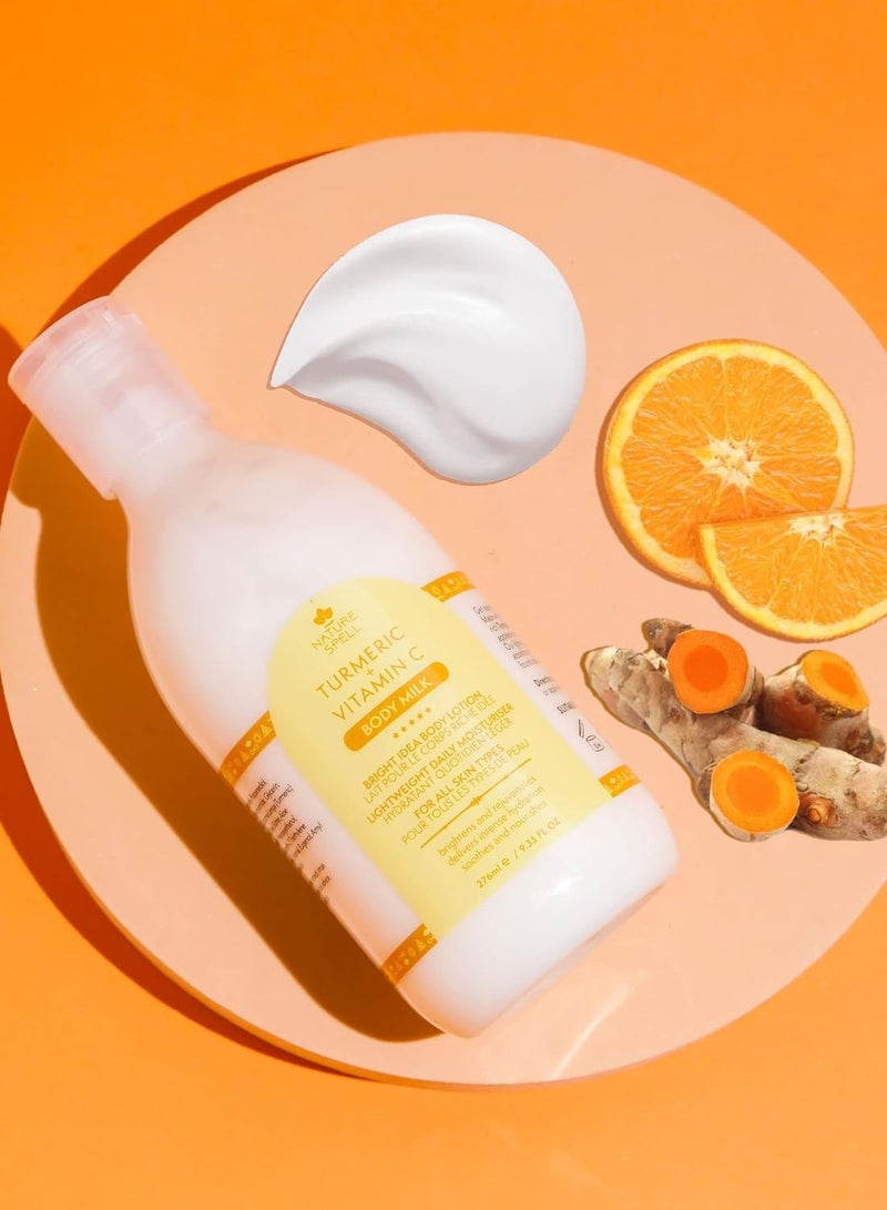 Nature Spell Bright Idea Body Milk 276ml – Turmeric & Vitamin C Body Lotion for Radiant Skin - Image 2