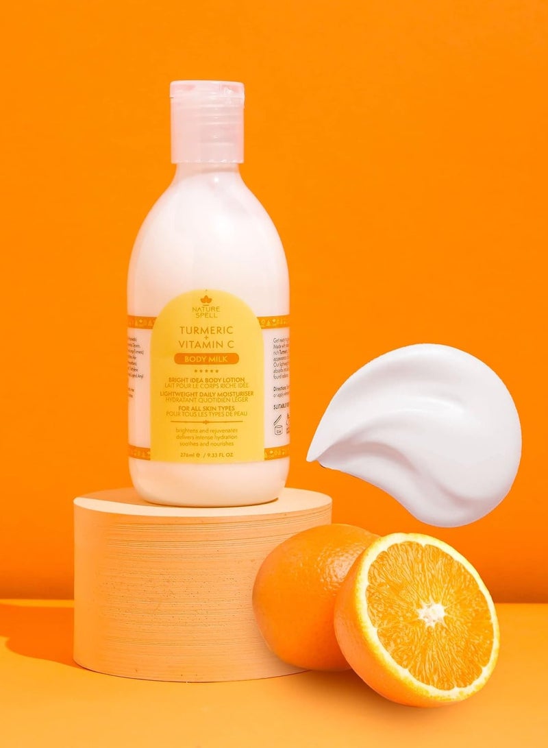 Nature Spell Bright Idea Body Milk 276ml – Turmeric & Vitamin C Body Lotion for Radiant Skin - Image 3
