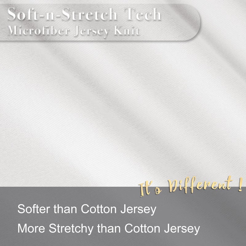 N&Y HOME 2-Pack Jersey Knit Pillow Cases Standard/Queen - Ultra Soft T-Shirt Like White Pillowcases Microfiber Blend - Envelope Closure Queen or Standard Size Set of 2  White - Image 2