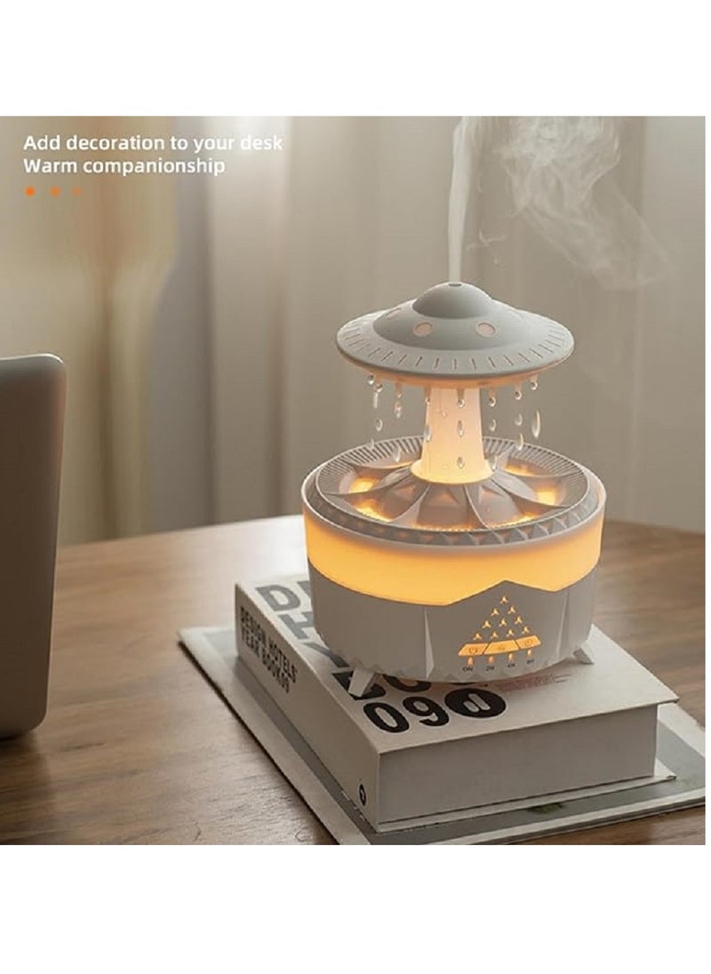 Generic - Raining Cloud Night Light UFO Aroma Essential Oil Diffuser Rain Cloud Humidifier,Mushroom Diffusers Crisp Water Drip Sound Micro Humidifier Desk Fountain Bedside Sleeping Relaxing Mood Water - Image 1