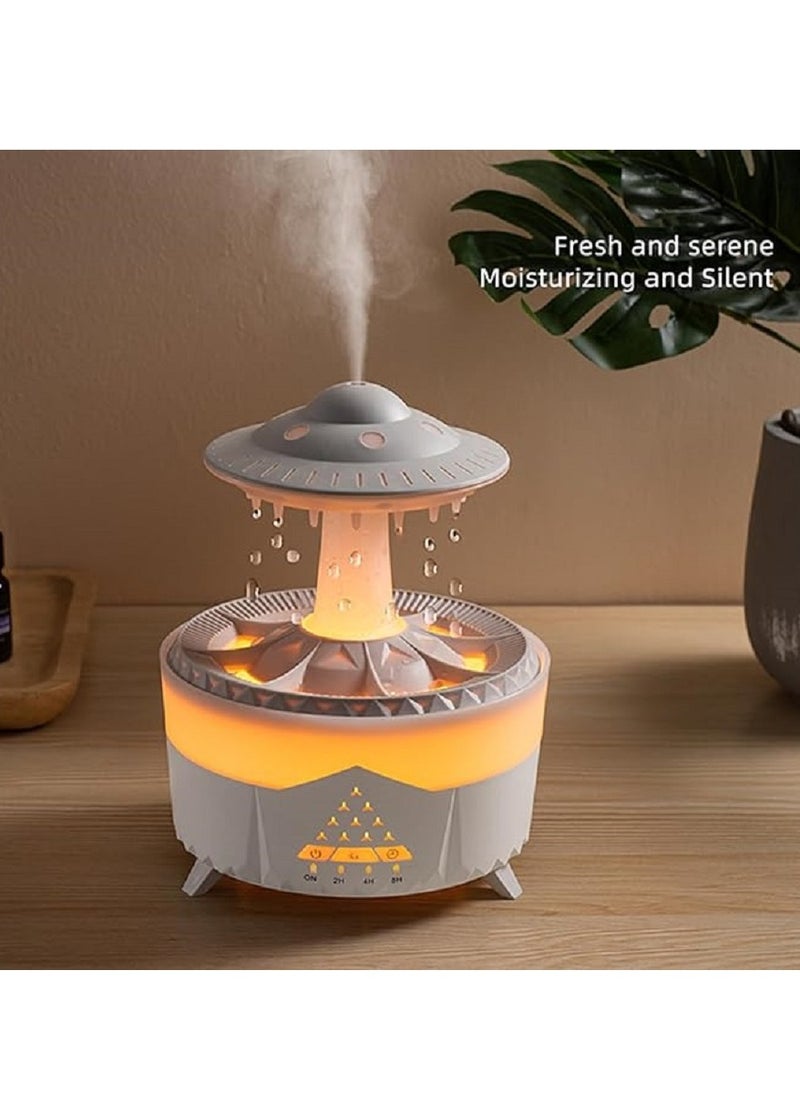 Generic - Raining Cloud Night Light UFO Aroma Essential Oil Diffuser Rain Cloud Humidifier,Mushroom Diffusers Crisp Water Drip Sound Micro Humidifier Desk Fountain Bedside Sleeping Relaxing Mood Water - Image 1