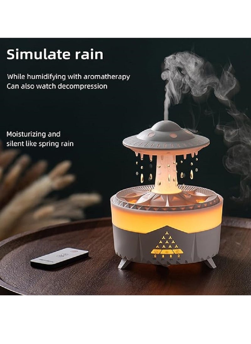 Generic - Raining Cloud Night Light UFO Aroma Essential Oil Diffuser Rain Cloud Humidifier,Mushroom Diffusers Crisp Water Drip Sound Micro Humidifier Desk Fountain Bedside Sleeping Relaxing Mood Water - Image 1