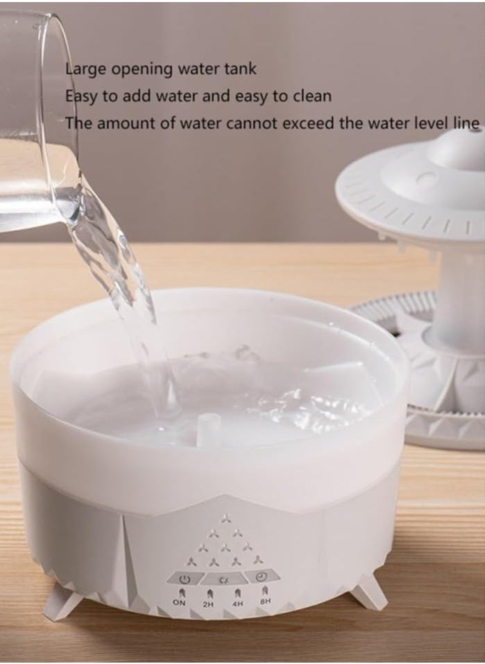 Generic - Raining Cloud Night Light UFO Aroma Essential Oil Diffuser Rain Cloud Humidifier,Mushroom Diffusers Crisp Water Drip Sound Micro Humidifier Desk Fountain Bedside Sleeping Relaxing Mood Water - Image 1