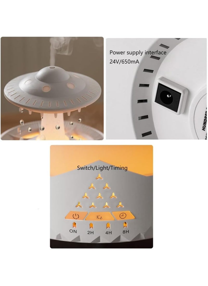 Generic - Raining Cloud Night Light UFO Aroma Essential Oil Diffuser Rain Cloud Humidifier,Mushroom Diffusers Crisp Water Drip Sound Micro Humidifier Desk Fountain Bedside Sleeping Relaxing Mood Water - Image 1
