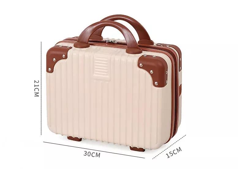 Kiesh Portable Hard Shell Cosmetic Bag Travel Case Small Travel Hand Luggage with Elastic Band Mini Abs Carrying Makeup Case Suitcase Women Girl Travel Bag - Image 2