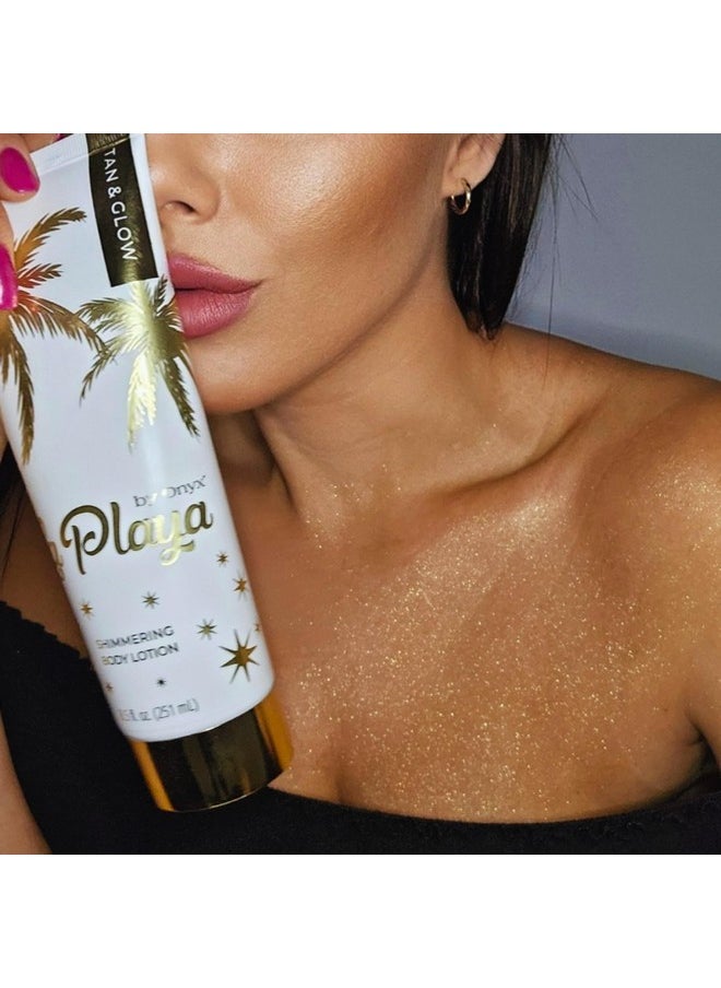 Onyx - La Playa Tan & Glow Body Shimmer Tan Extender And After Sun Lotion Illuminating Moisturizer And Body Highlighter Shimmering Body Lotion - Image 1