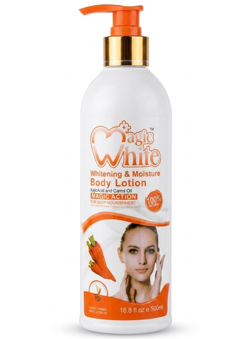Magic White Whitening & Moisture Body Lotion with Kojic Acid & Carrot Oil 500 Ml