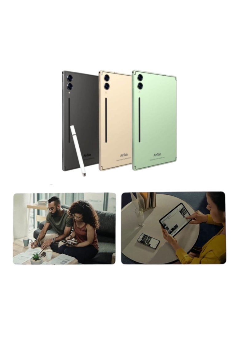 AirTab - 10.1 -Inch Smart Tablet S9 ULTRA Android 13 Tablet With 1TB Storage and 16GB RAM Quad Core Wi-Fi LTE Dual Sim with Touch Pen and Keyboard - GREEN - Image 1