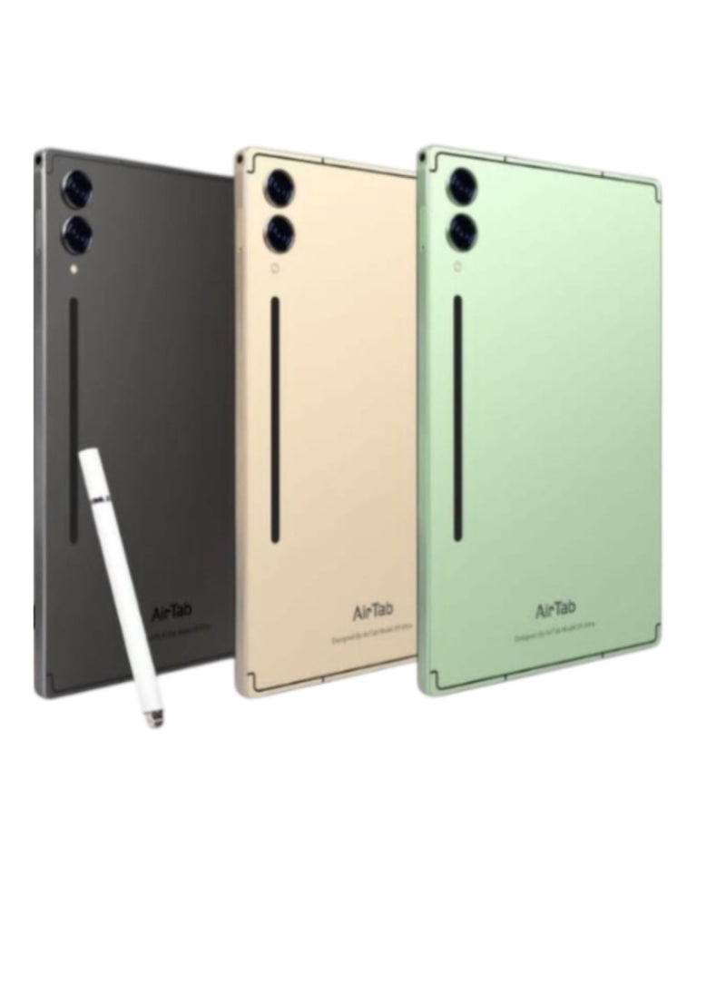 AirTab - 10.1 -Inch Smart Tablet S9 ULTRA Android 13 Tablet With 1TB Storage and 16GB RAM Quad Core Wi-Fi LTE Dual Sim with Touch Pen and Keyboard - GREEN - Image 1