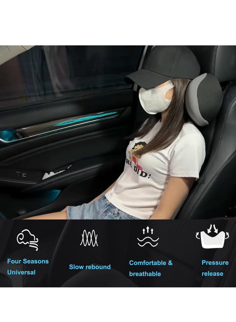 Excefore Car Neck Support Pillow, Neck & Lumbar Support Pillow for Neck Pain Relief, Car Memory Foam Neck Pillow for Car Seat, Car, Travel, Home & Office, Relieve Fatigue (2 Pcs) - Image 4