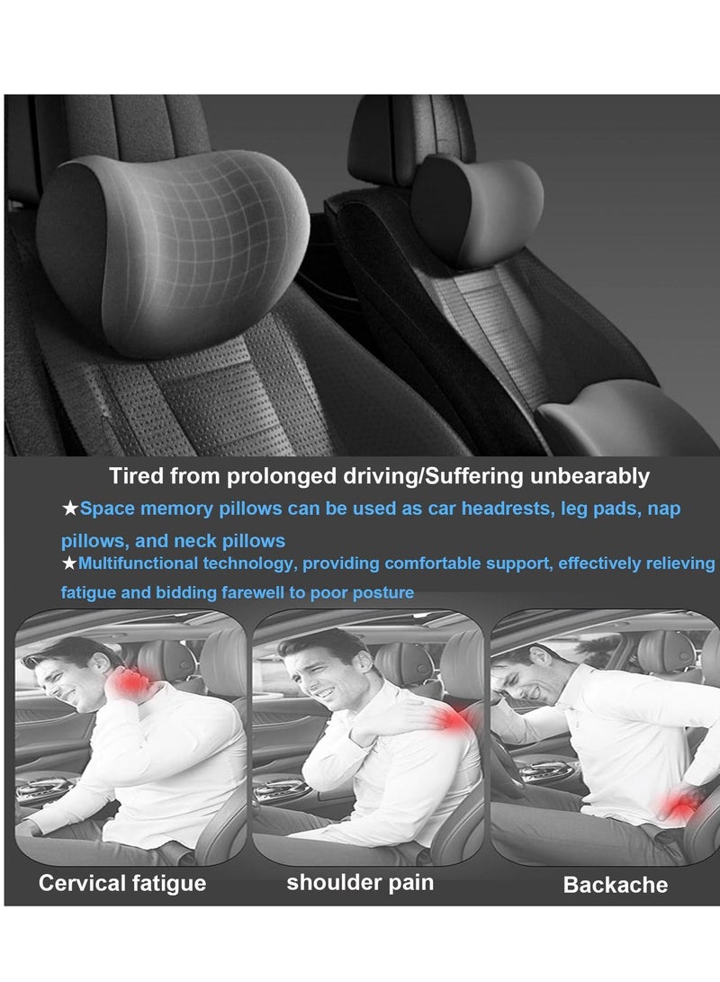Excefore Car Neck Support Pillow, Neck & Lumbar Support Pillow for Neck Pain Relief, Car Memory Foam Neck Pillow for Car Seat, Car, Travel, Home & Office, Relieve Fatigue (2 Pcs) - Image 3