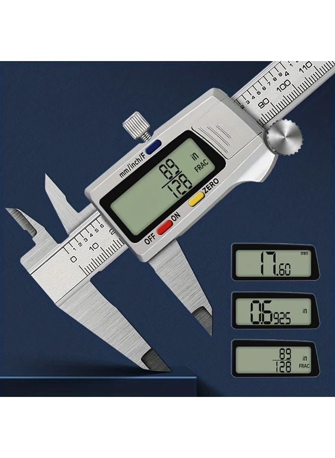 150mm Silvery Tip Three Color Fractional Caliper Digital Display Stainless Steel - Image 3