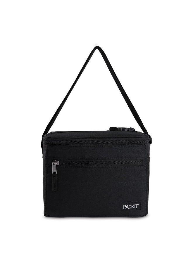 PACKIT PackIt Freezable Essential Cooler, Black, Built with ECOFREEZE Technology, Fully Freezable, Collapsible, Reusable, With Removable Crossbody Strap, Top Clip Handle, Designed for Fresh Office  - Image 1