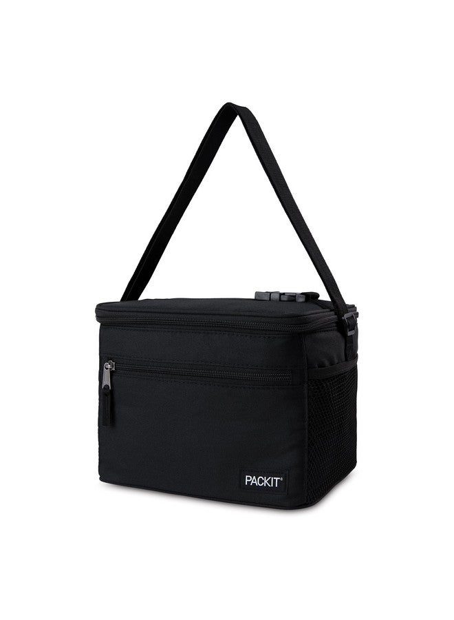 PACKIT PackIt Freezable Essential Cooler, Black, Built with ECOFREEZE Technology, Fully Freezable, Collapsible, Reusable, With Removable Crossbody Strap, Top Clip Handle, Designed for Fresh Office  - Image 2