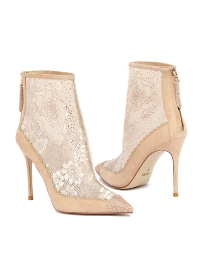نيكولي Artistic designer boots featuring rhinestone embellishments