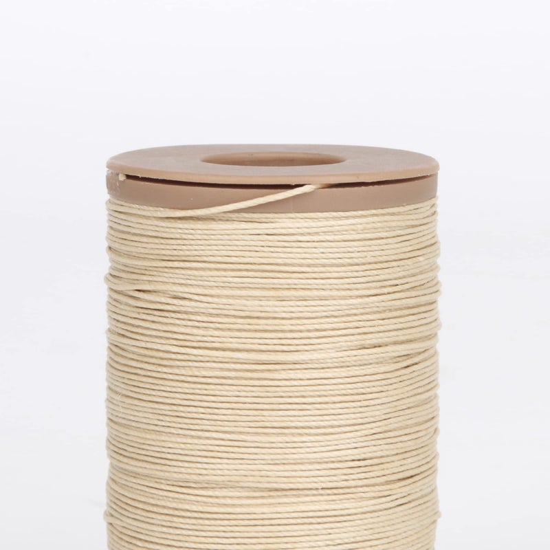 CNBTR 100m Natural Ramie Round Waxed Thread Cord 055mm Dia for DIY Handwork Beige