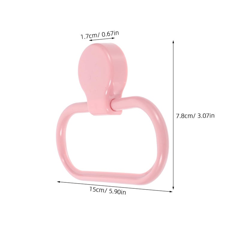 Self Adhesive Towel Ring No Drilling Space Saving Holder For Bathroom Kitchen White Pink - Image 3
