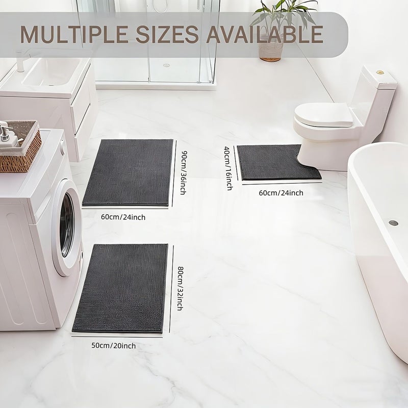 The Chenier Bathroom Floor Mat in Light Grey Hidden Hot Melt Adhesive Slip Resistant Safe for Pets Water Absorbent Quick Dry Versatile for Multiple Settings Size 15.75x23.62 Inch 19.69x31.5 Inch - Image 3