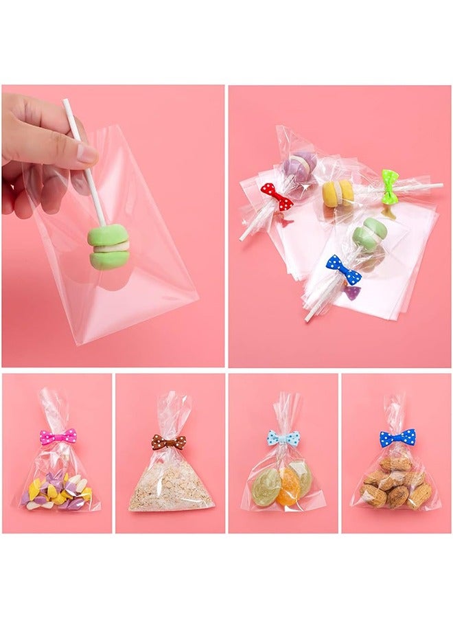 Ocean 300 Pcs DIY Cake Pop Sticks and Wrappers Kit, Paper Lollipop Sticks, Clear Candy Treat Bags Parcel with Twist Ties Bow for Cakepop, Perfect for Making Lollipops, Candies, Chocolates and Cookies - Image 5