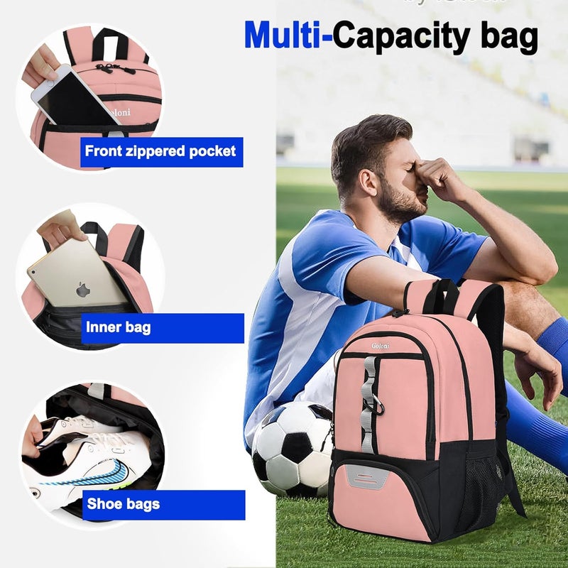 Goloni |Basketball Soccer Backpack Bag - Soccer Backpack & Bags for Basketball, Volleyball & Football Sports, Includes Separate Cleat Shoe and Ball Compartment, fit to & Adult - Image 2