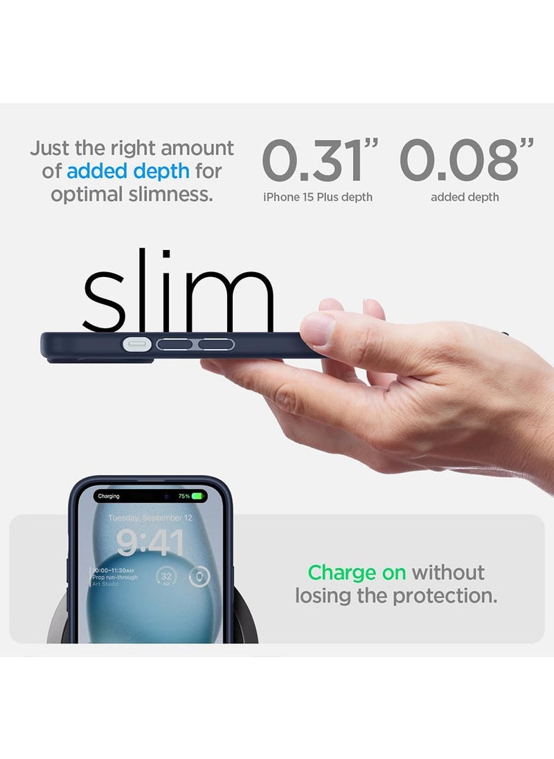 Spigen - غطاء حماية ألترا هايبرد لهاتف آيفون 15 بلس - أزرق داكن - Image 1