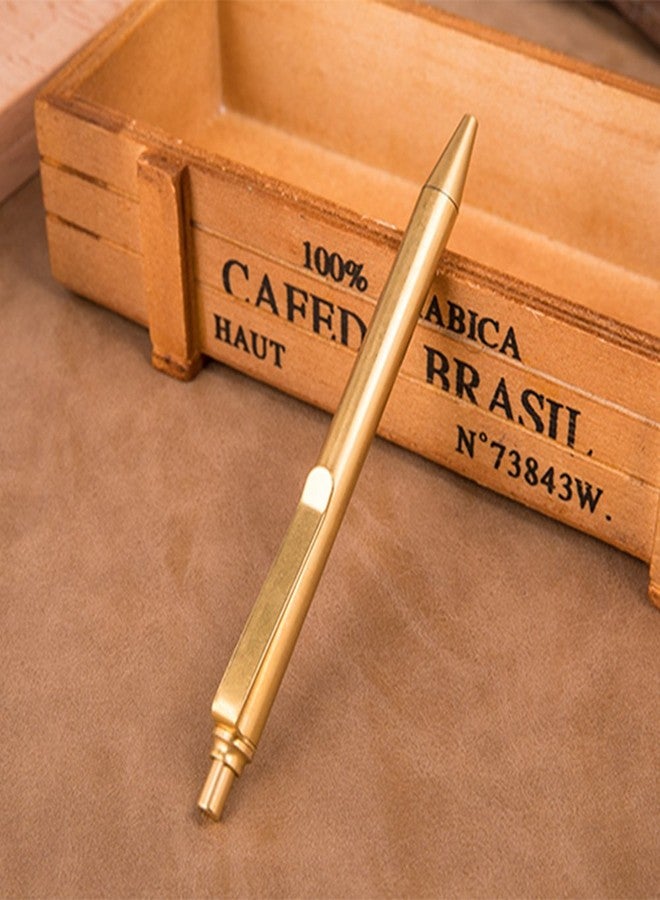 EKLOEN Solid Brass EDC Pocket Pen Portable Delicate Signature Pen Ballpoint Pen with Clip - Image 3