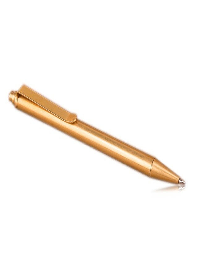 EKLOEN Solid Brass EDC Pocket Pen Portable Delicate Signature Pen Ballpoint Pen with Clip - Image 1