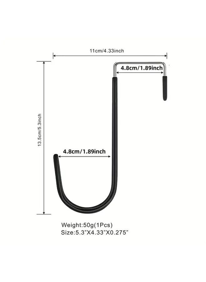 3Pcs Black Stainless Steel Door Hooks With Rubber Pads Heavy Duty Hanger For Clothes Towels Hats Bags Living Room Bathroom - Image 4