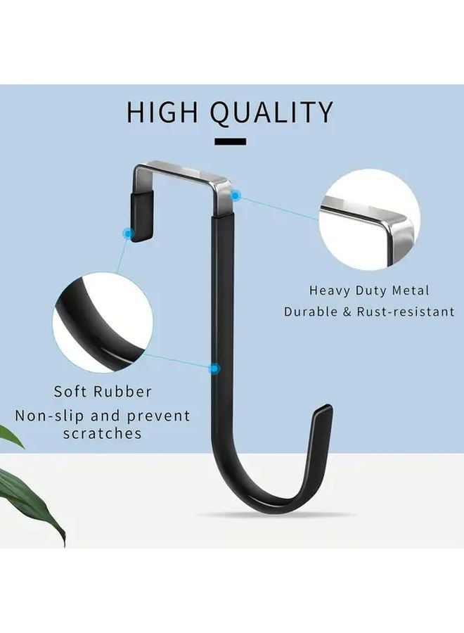 3Pcs Black Stainless Steel Door Hooks With Rubber Pads Heavy Duty Hanger For Clothes Towels Hats Bags Living Room Bathroom - Image 5