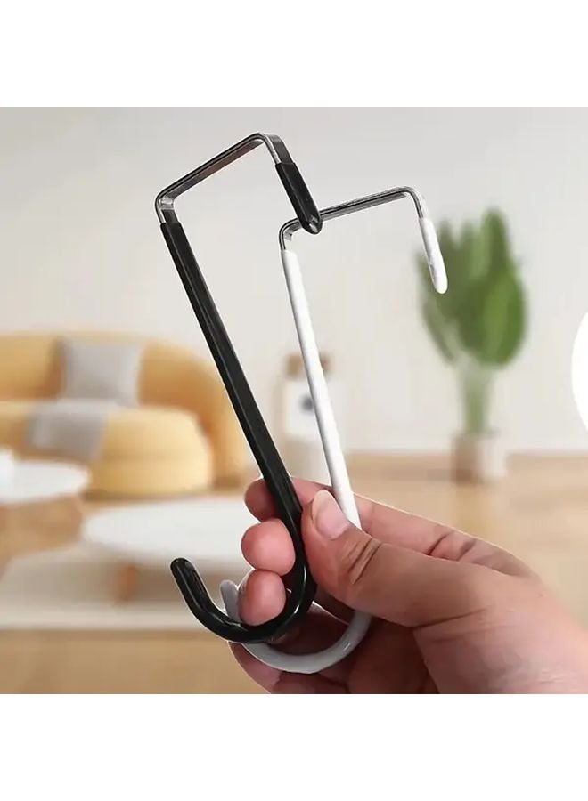 3Pcs Black Stainless Steel Door Hooks With Rubber Pads Heavy Duty Hanger For Clothes Towels Hats Bags Living Room Bathroom - Image 2