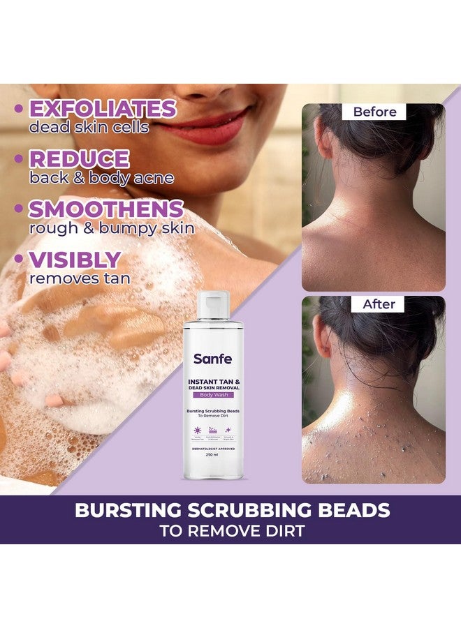 سانفي غسول الجسم المقشر الفوري لإزالة الجلد الميت والاسمرار يزيل بشكل واضح تقشير تان آها في دقائق بشرة ناعمة ومشرقة 250 مل - Image 2