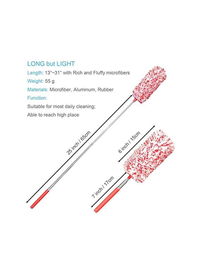 promass 4 Pcs Microfiber Duster, Microfiber Hand Duster Washable Microfibre Cleaning Tool Extendable Dusters for Cleaning Office, Car, Computer, Air Condition, Washable Duster - Image 5