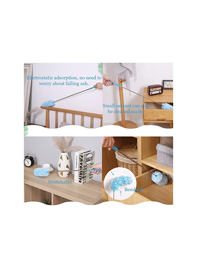 promass 4 Pcs Microfiber Duster, Microfiber Hand Duster Washable Microfibre Cleaning Tool Extendable Dusters for Cleaning Office, Car, Computer, Air Condition, Washable Duster - Image 4