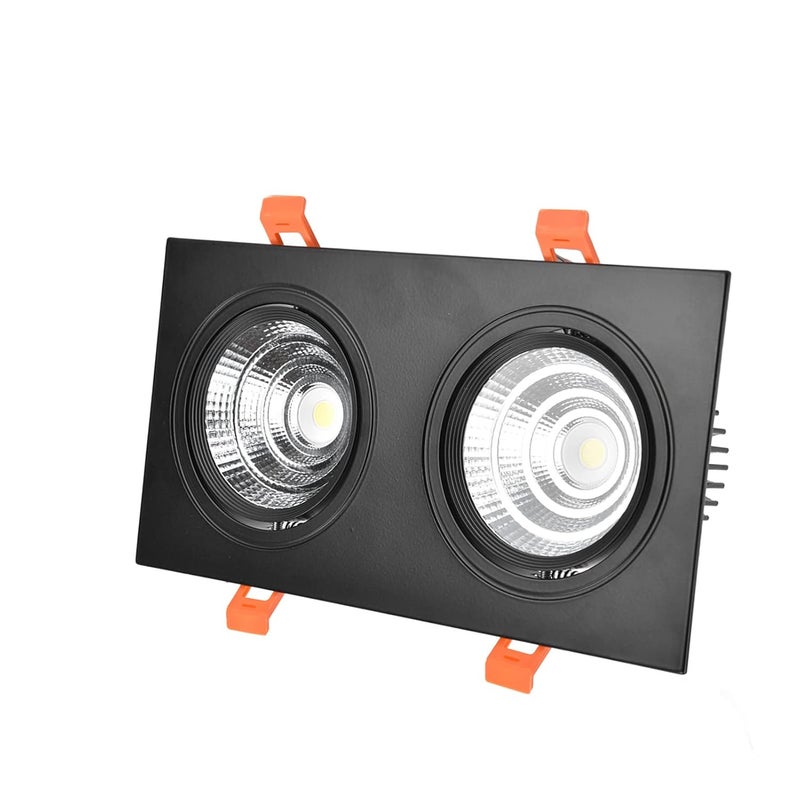 Double Head LED Recessed Ceiling Light, Adjustable Angle COB Downlight, 7W x 2 Dimmable LED with Deep Anti Glare Trim for Kitchen Bedroom Living Room, 100‑264V - Image 5
