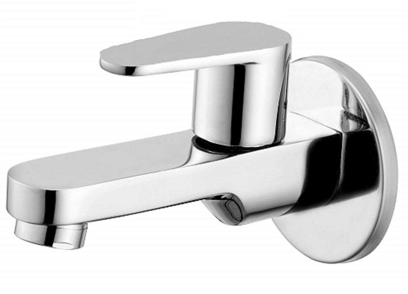 JAGGER JAG164 صمام طويل الجسم مطلي بالكروم بالكامل 15 مم ربع دورة للحمام مع فلانج حائط شريط تفلون (مائل) - Image 1