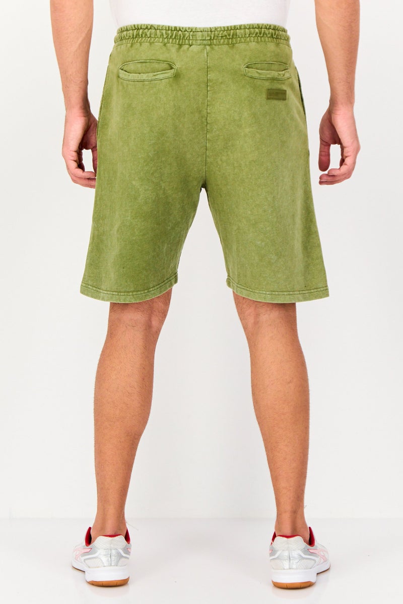 Blank Essentials Men Brand Logo Basic Shorts, Olive - Image 2
