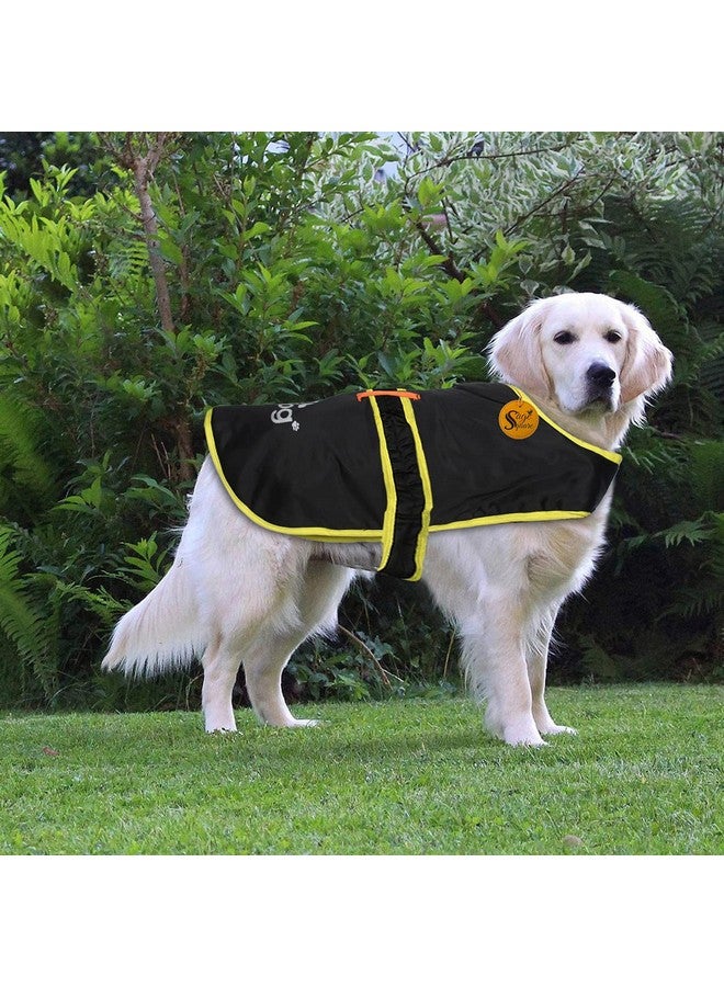 سايج سكوير معطف شتوي مطبوع مقاوم للرياح فائق الجودة من الصوف السميك للكلاب في الطقس البارد (صغير إلى متوسط) (16 بوصة) (أسود) - Image 2