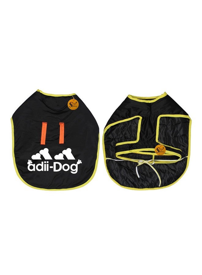 سايج سكوير معطف شتوي مطبوع مقاوم للرياح فائق الجودة من الصوف السميك للكلاب في الطقس البارد (صغير إلى متوسط) (16 بوصة) (أسود) - Image 4