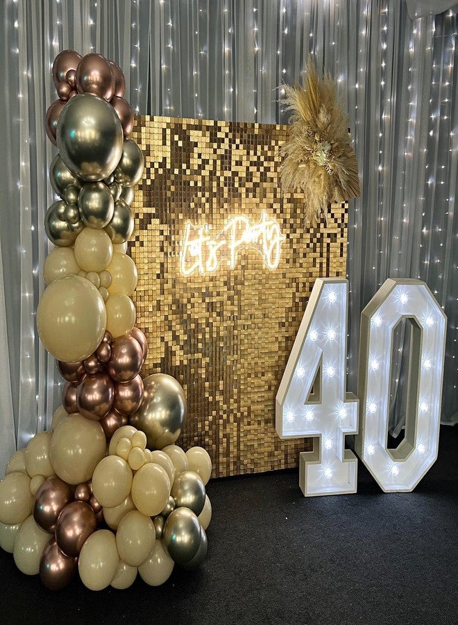 Kate Shimmer Wall Backdrop Panels 24PCS Square Light Gold Sequin Shimmer Backdrop Decor for Wedding, Anniversary, Birthday Party Decoration. - Image 5
