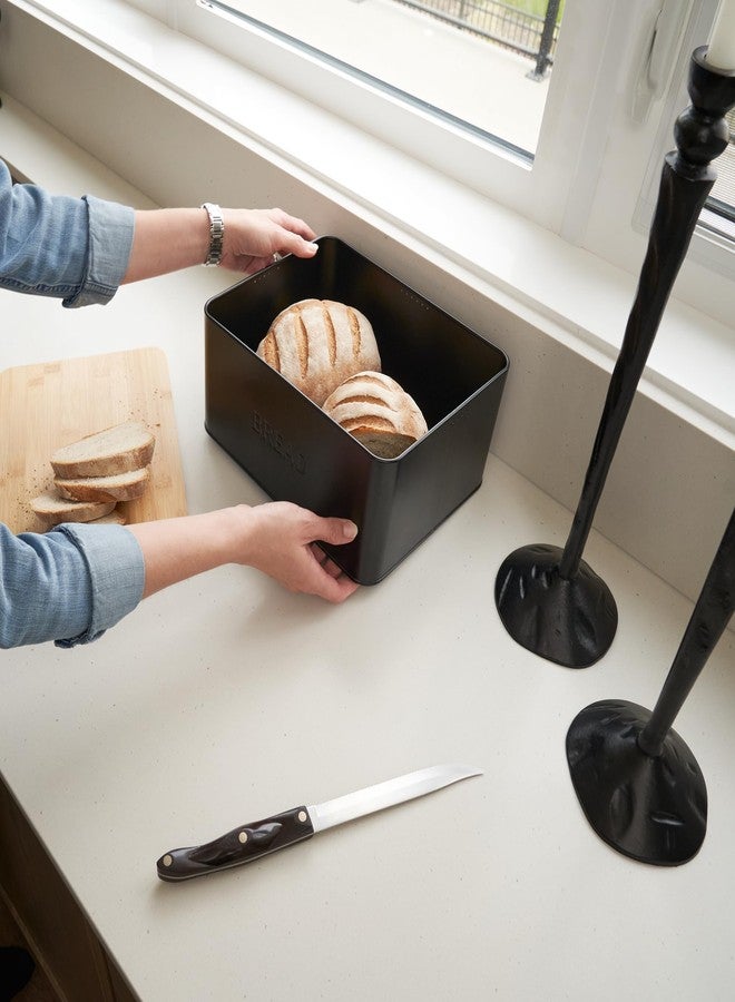 ZICOTO Beautiful Bread Box With Wooden Lid For Your Kitchen Countertop - Spacious Container Perfectly Stores Your Homemade Bread, English Muffins & Bagels - Quality Cutting Board Lid Keeps Loaf Fresh - Image 2