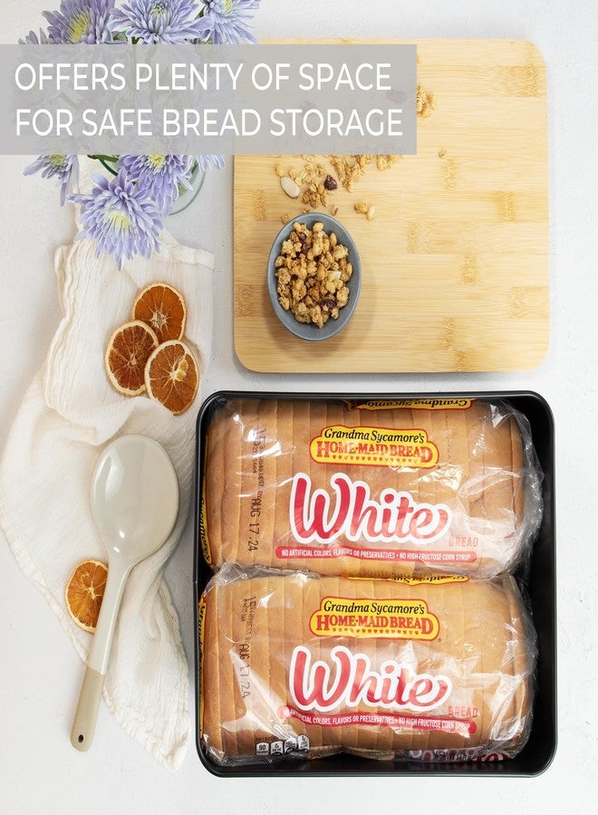 ZICOTO Beautiful Bread Box With Wooden Lid For Your Kitchen Countertop - Spacious Container Perfectly Stores Your Homemade Bread, English Muffins & Bagels - Quality Cutting Board Lid Keeps Loaf Fresh - Image 5