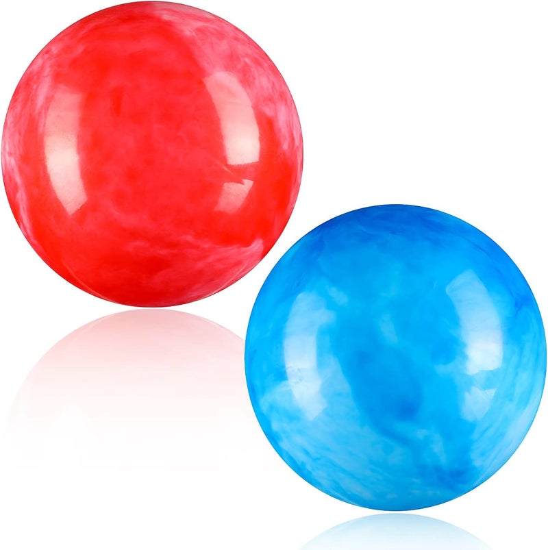 Sotiff 2 Pcs 8.5 Inch Large Marbleized Bouncy Balls Colorful Inflatable Balls for Adults Pet Party Supplies Beach Playground PVC(8.5 Inch,Red,Blue) - Image 1