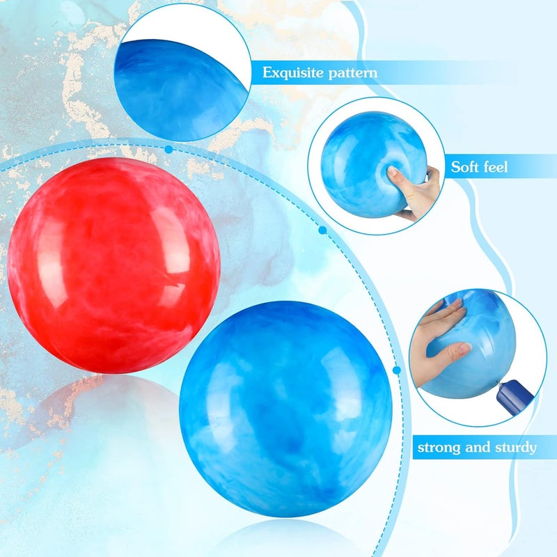 Sotiff 2 Pcs 8.5 Inch Large Marbleized Bouncy Balls Colorful Inflatable Balls for Adults Pet Party Supplies Beach Playground PVC(8.5 Inch,Red,Blue) - Image 5