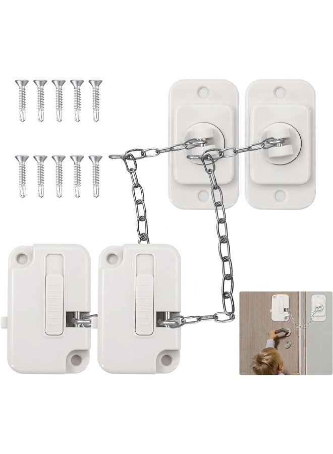 DUNISO 2Pcs Child Safety Window Locks, Versatile Window Restrictors, Adjustable Sliding Safety Window Locks, Self Adhesive Window Locks,No Drill,Easy to Install，for Refrigerator, Cabinets, Closets, Drawers, Window，White - Image 1