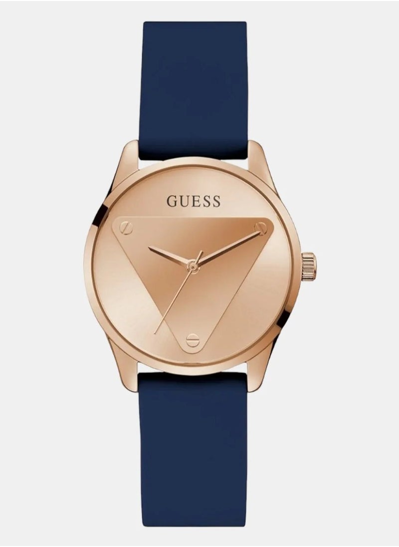 GUESS Women's Rose Gold Analog Silicone Strap Watch - GW0509L1  - Image 1